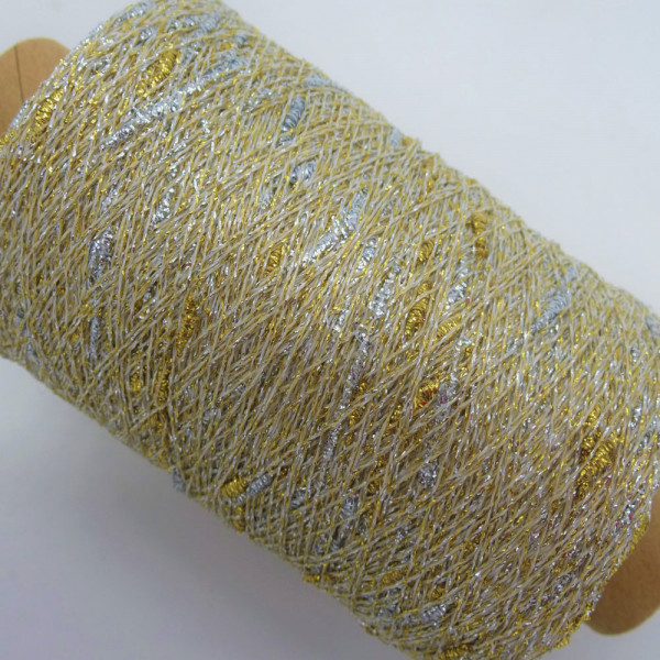 Glitzer Beilaufgarn Silber-Gold - 500m