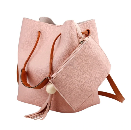 Modisches Utensilo aus Kunstleder - Bobbel Bag - Apricot