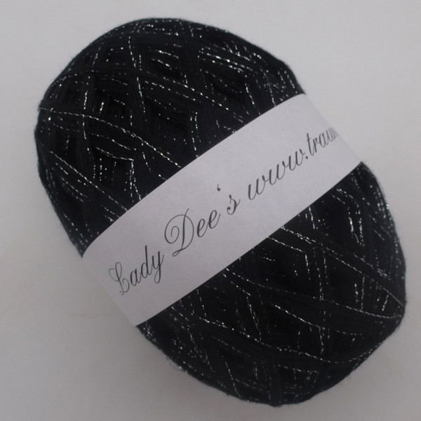 Lace Garn - Schwarz mit Glitzer -(97)