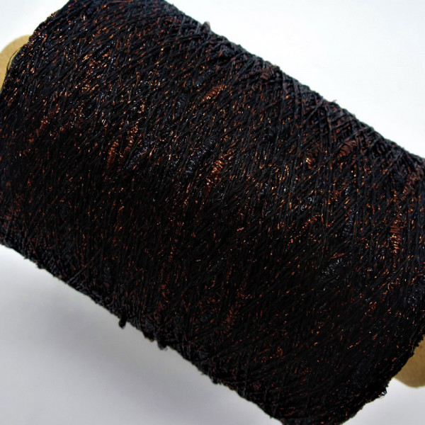 Glitzer Beilaufgarn Kupfer-Schwarz - 500m