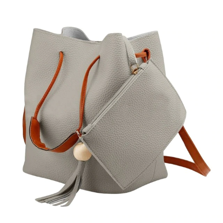 Modisches Utensilo aus Kunstleder - Bobbel Bag - Silber