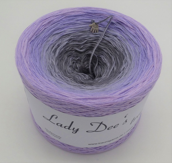 Farbverlaufsbobbel Wolle Lace Garn Lady Dee's "Graues Mäuschen" 4fäd 